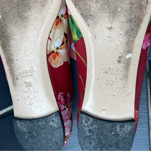 Authentic Gucci Bloom flat in red floral- size 6 / Ballerine Gucci Authentique - Picture 11 of 11